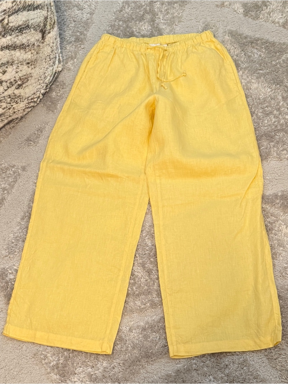 Women’s Wide-Leg Drawstring Pants - Yellow